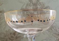 Very RARE Baccarat Crystal Champagne Cup with Gold Enamel Decoration 19th Century