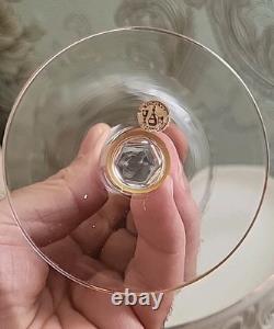 Very RARE Champagne Glass Crystal Baccarat Gilded Enamel Decor 19th Century