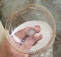 Very RARE Champagne Glass Crystal Baccarat Gilded Enamel Decor 19th Century