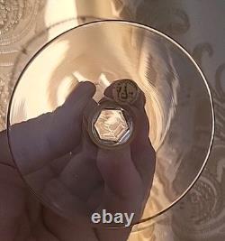 Very RARE Champagne Glass Crystal Baccarat Gilded Enamel Decor 19th Century
