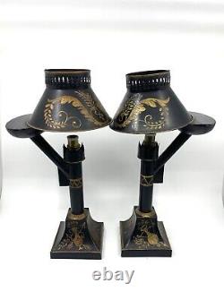 Very Rare Pair Of Metal Lamps Epoch Empire 19th Century Circa 1800