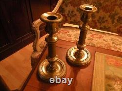 Very beautiful pair of bronze candlesticks, Empire period early 19th century