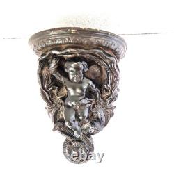 Very pretty small wall-mounted ceramic console from the late 19th century, circa 1880