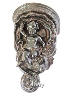 Very pretty small wall-mounted ceramic console from the late 19th century, circa 1880