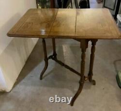 Villa Massena Napoleon III Walnut Marquetry Table with Folding Shutters from the 19th Century