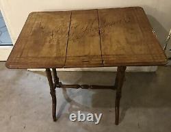 Villa Massena Napoleon III Walnut Marquetry Table with Folding Shutters from the 19th Century