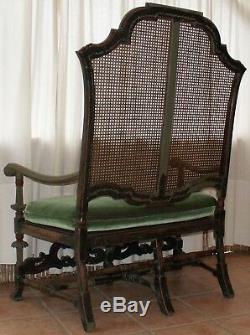 Vintage Armchair Sofa Bench Caned Walnut Period Nineteenth Century