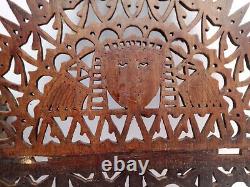 Wall Curiosity In Wood Finely Openwork Era XIX Th Century Lion Swan Angel