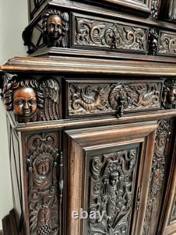 Walnut Cabinet in Style. Early Period, Renaissance, Collections, Carved Wood