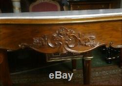 Walnut Console Napoleon III Style White Marble Top Period Late Nineteenth