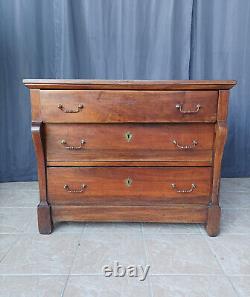 Walnut Restoration Period Cross Secretary Chest