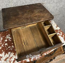 Watchmaker's cabinet / compartmentalized walnut chest from the 19th century