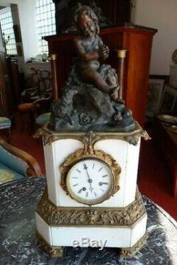 White Marble And Bronze Clock, Time XIX