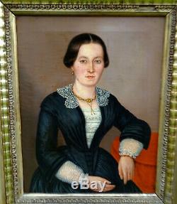 Woman Portrait Bismarck German School Epoque Nineteenth Century Hst