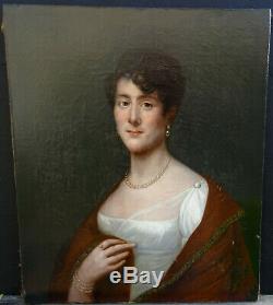 Woman Portrait Epoque First Empire French School Of The Nineteenth Century Hst