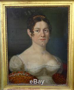 Woman Portrait Mrs. Kayser Epoque First Empire Nineteenth Century Hsp Alsace