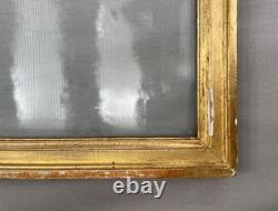 Wood and gilded stucco frame, antique frame, period glass, 67 x 80 cm