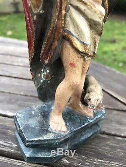 Wooden Statuette XVIII / XIX Eme High Time Christ Draped Saint. Religious