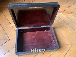Wooden box, signed TAHAN, brass inlays, 19th century, Napoleon III