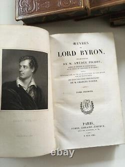 Works of Lord Byron. Ed. Furnes 1836. Period full-grain glazed calf binding.