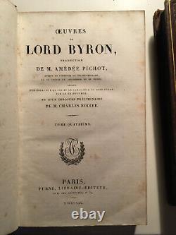 Works of Lord Byron. Ed. Furnes 1836. Period full-grain glazed calf binding.