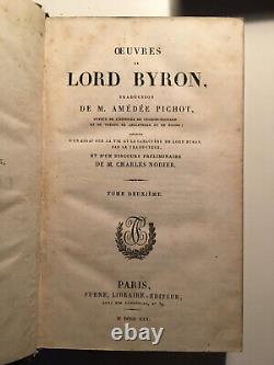 Works of Lord Byron. Ed. Furnes 1836. Period full-grain glazed calf binding.