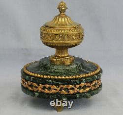 Writer In Golden Bronze And Green Marble Of The Sea Epoch Napoleon III Xixth Century