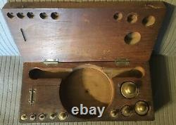 XIXth Century Complete Weighing Scale in Walnut Case