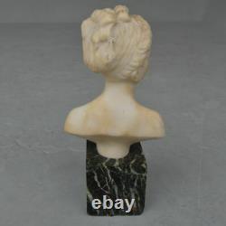 Young Alabaster Woman Carved In Bust At The End Of 19th Century