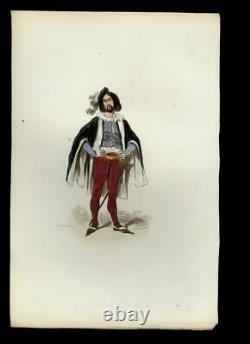 1841 ARTISTE THÉTRE FIGURANT Français gravure estampe aquarellée gommée époque 1841 ARTISTE THÉTRE FIGURANT Français gravure estampe aquarellée gommée époque
