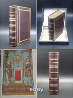 1856 SUPERBE MISSEL PARISIEN + Boîte d'époque Gravures par Rouargue Bible Prière