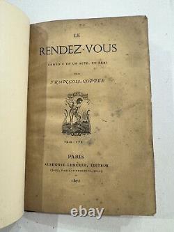 1872 François Coppée le rendez vous théâtre dessin encre d'époque de la scène