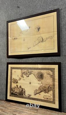 2 Superbes et grandes Cartes géographiques de Naples et environ époque XIXeme /A