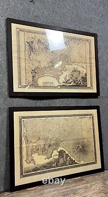 2 Superbes et grandes Cartes géographiques de Naples et environ époque XIXeme /B