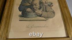 5 Lithographies d'Après Boilly, Les Caricatures, époque Fin XIX ème