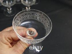 6 Coupes à Champagne En Cristal Gravé, époque XIX ème Siècle