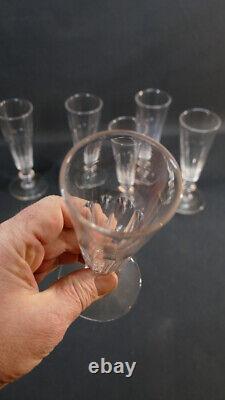 6 Flûtes à Champagne En Cristal Taillé époque XIX ème Siècle