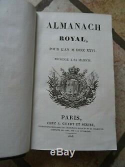 ALMANACH ROYAL 1826 Magnifique Reliure en Maroquin de l'époque