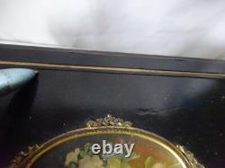 ANCIEN COFFRET EN BOIS NOIRCIS AVEC MEDAILLON EPOQUE NAPOLEON 3- XIXème siècle