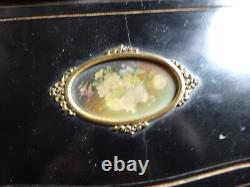 ANCIEN COFFRET EN BOIS NOIRCIS AVEC MEDAILLON EPOQUE NAPOLEON 3- XIXème siècle