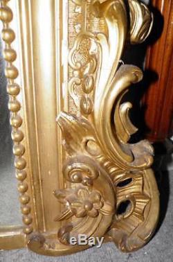 ANCIEN MIROIR DE STYLE LOUIS XV en bois doré sculpté Epoque XIXeme deco château