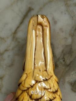 ANCIEN POMMEAU DE CANNE TÊTE DE CANARD ÉPOQUE XIXème ANTIQUE DUCK WALKING STICK