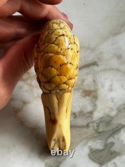 ANCIEN POMMEAU DE CANNE TÊTE DE CANARD ÉPOQUE XIXème ANTIQUE DUCK WALKING STICK
