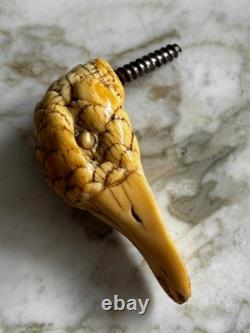ANCIEN POMMEAU DE CANNE TÊTE DE CANARD ÉPOQUE XIXème ANTIQUE DUCK WALKING STICK