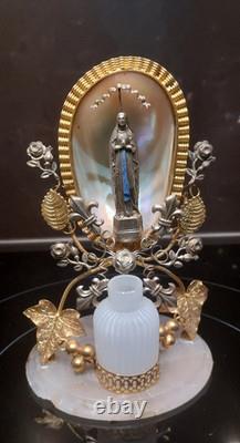 ANCIEN SOUVENIR DE LOURDES EPOQUE XIXème NAPOLEON III NACRE