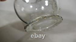 Aiguière En Cristal Gravé Et Monture Filigrané En Métal Argenté, époque XIX ème