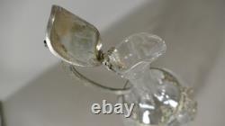 Aiguière En Cristal Gravé Et Monture Filigrané En Métal Argenté, époque XIX ème
