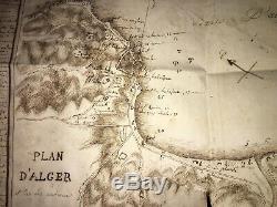 Alger. Émouvant Plan Manuscrit Fait À L'époque De La Conquête. 1830