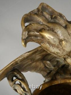 Amphora Austria, très grand vase au cacatoës en céramique, époque fin XIX ème