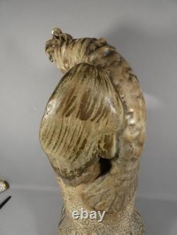 Amphora Austria, très grand vase au cacatoës en céramique, époque fin XIX ème